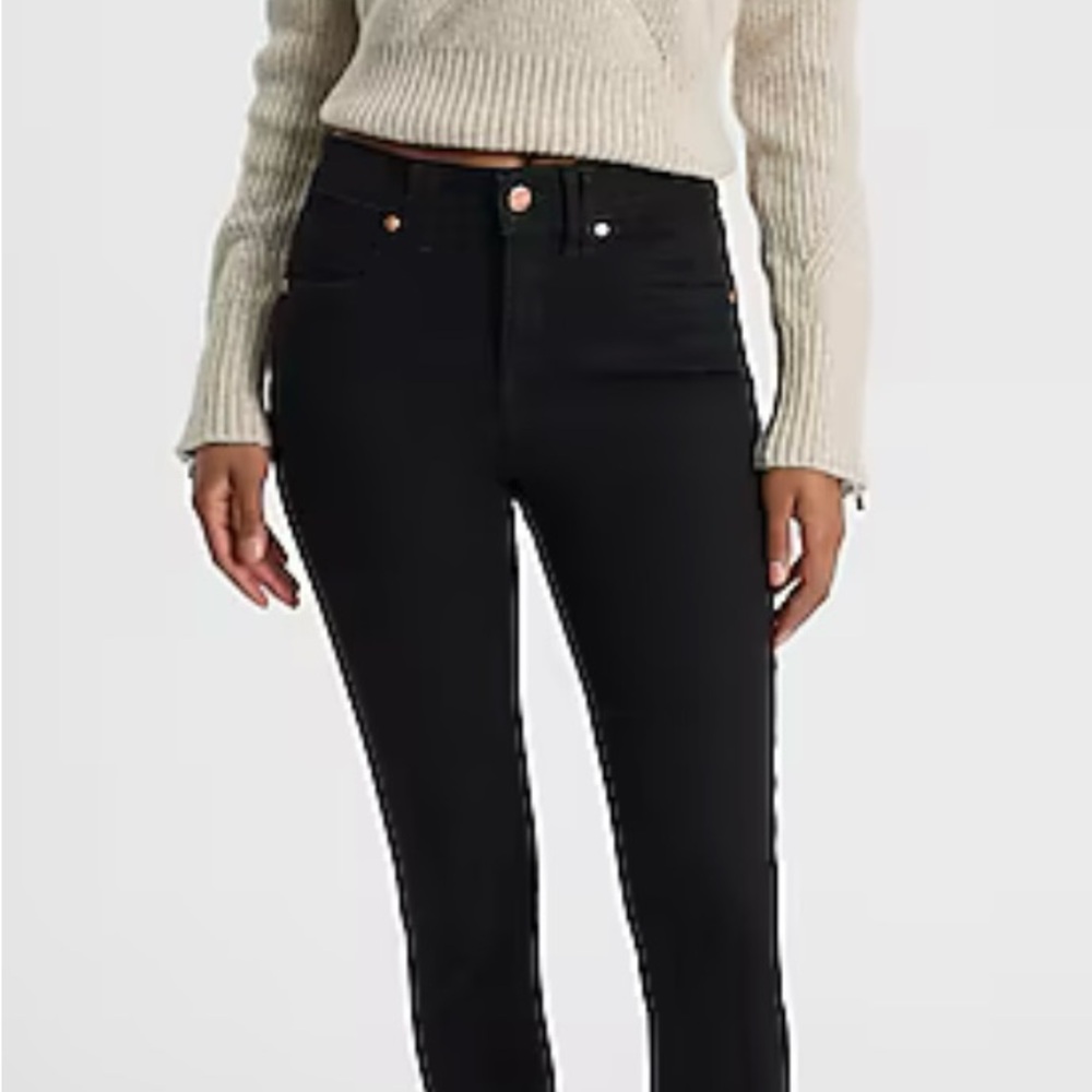 Express Black Skinny Mid Rise Supersoft Jeans